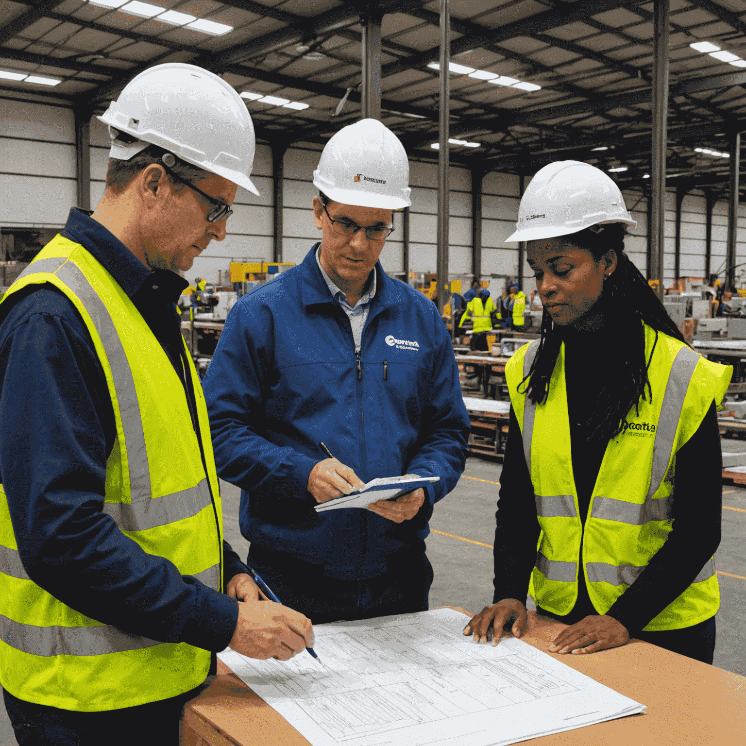 Consultants from Protea Strategies conducting an on-site assessment at a manufacturing facility in Cape Town, analyzing production processes and identifying areas for operational improvements and cost savings.